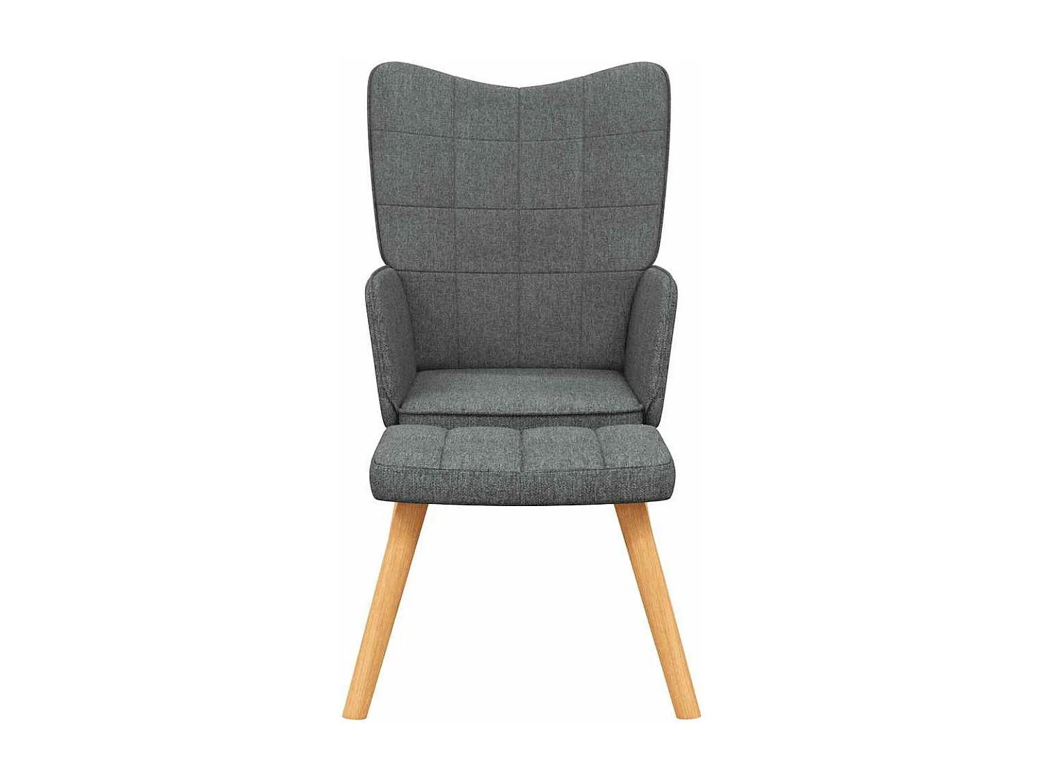 Chaise de relaxation moderne avec tabouret-Fauteuil de Salon Gris foncé Tissu SHL4786