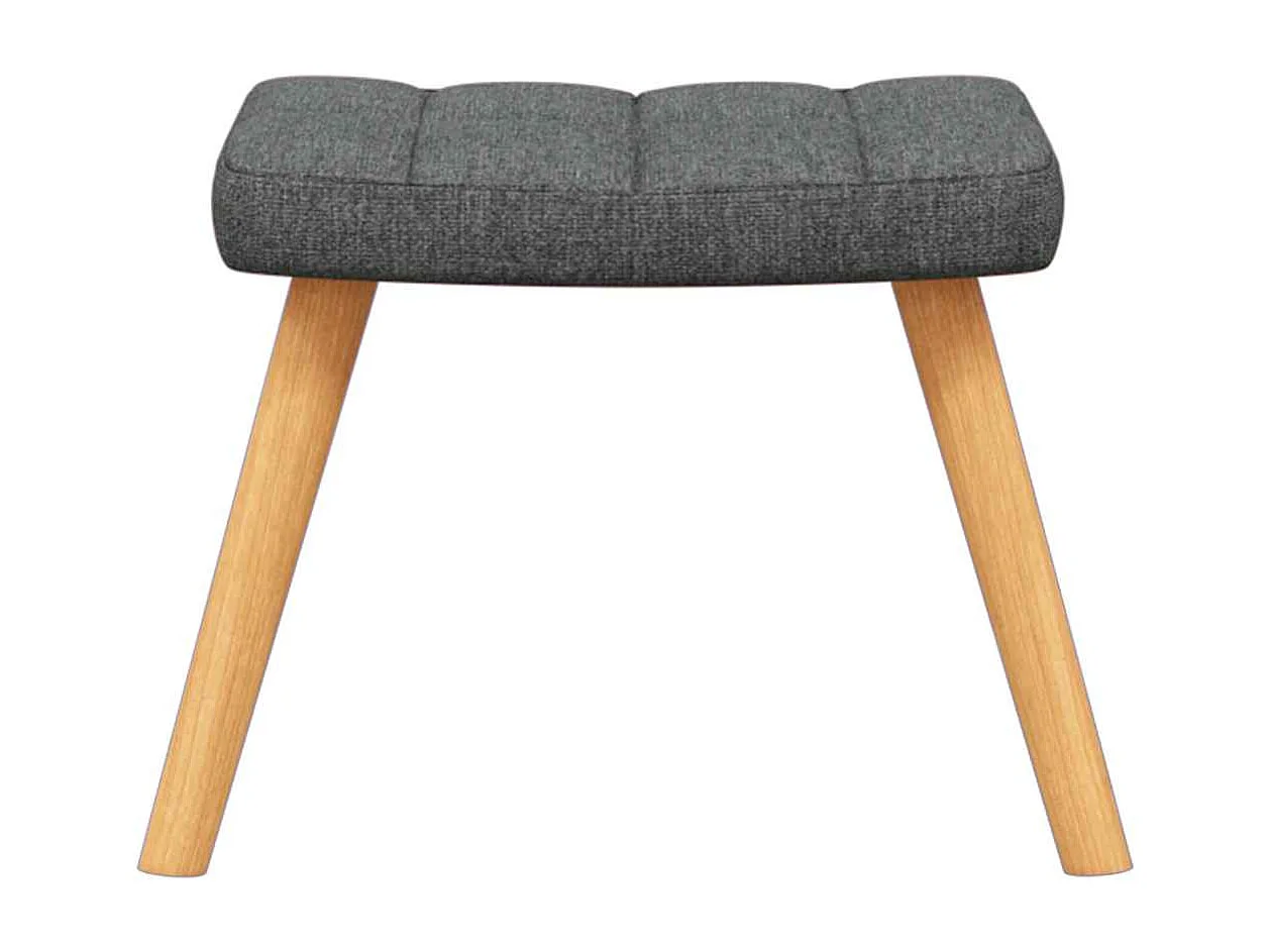 Chaise de relaxation moderne avec tabouret-Fauteuil de Salon Gris foncé Tissu SHL4786