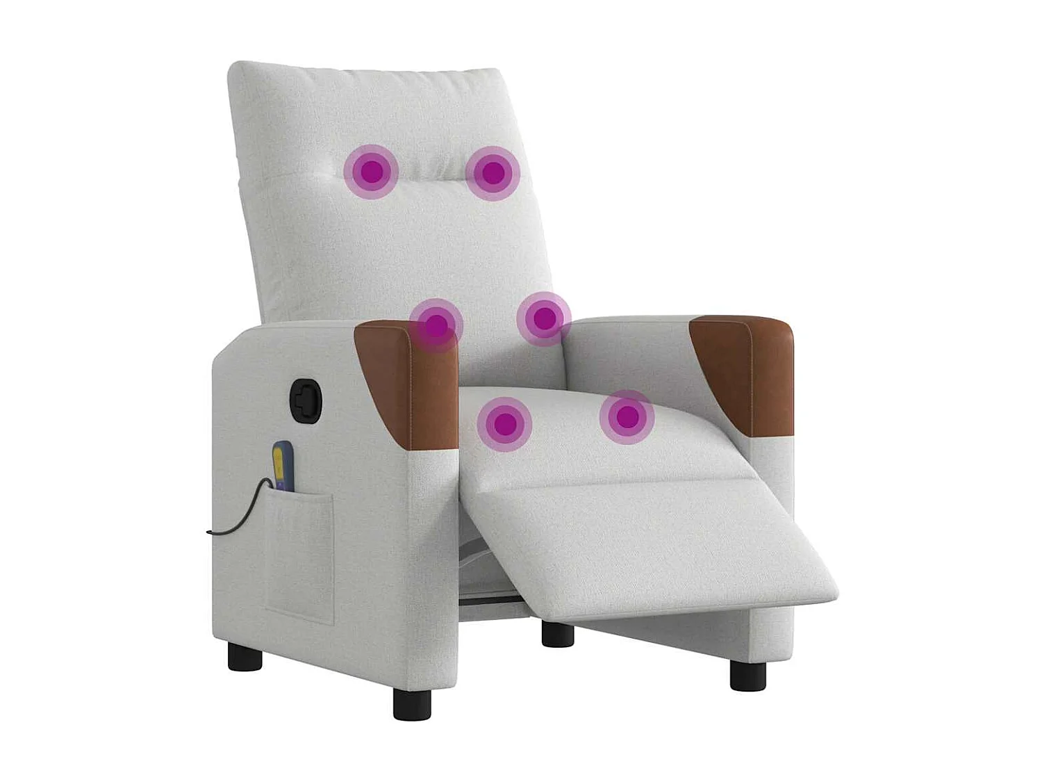 Fauteuil inclinable électrique-Fauteuil de massage de Salon gris nuage tissu SHL3811