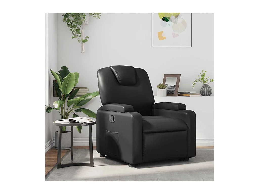 Sillón de relax | Sillón reclinable de piel sintética negra SHL5994