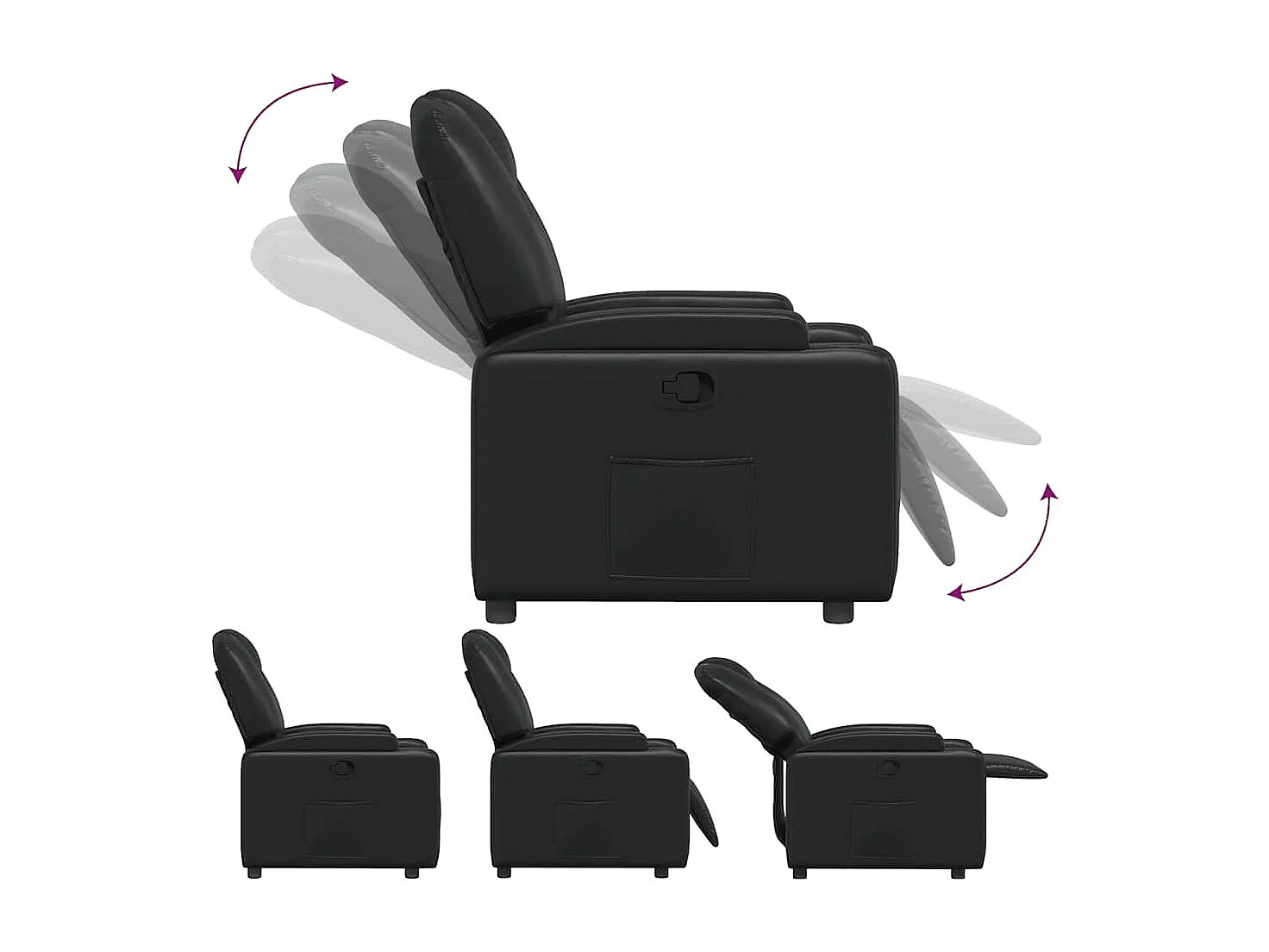 Sillón de relax | Sillón reclinable de piel sintética negra SHL5994