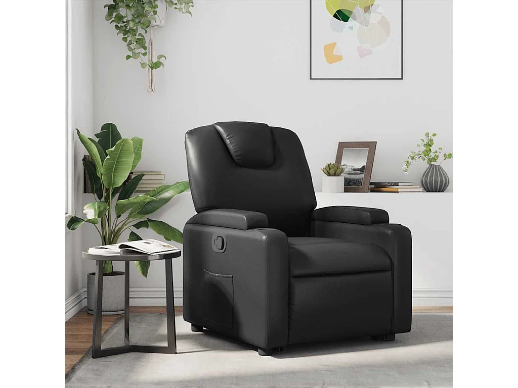Relaxsessel | Lounge Sessel für Wohnzimmer Schwarz Kunstleder SHL50235