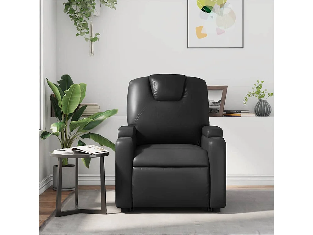 Relaxsessel | Lounge Sessel für Wohnzimmer Schwarz Kunstleder SHL50235