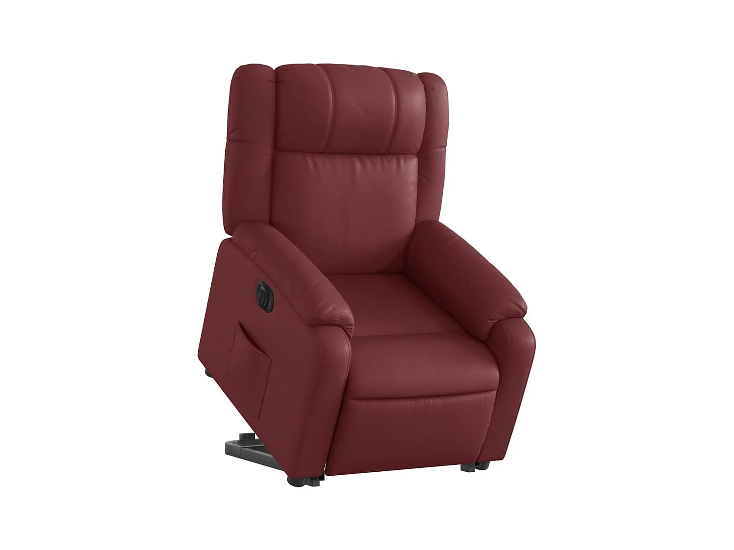 Fauteuil inclinable électrique-Chaise de relax-Fauteuil salon rouge bordeaux similicuir SHL3188