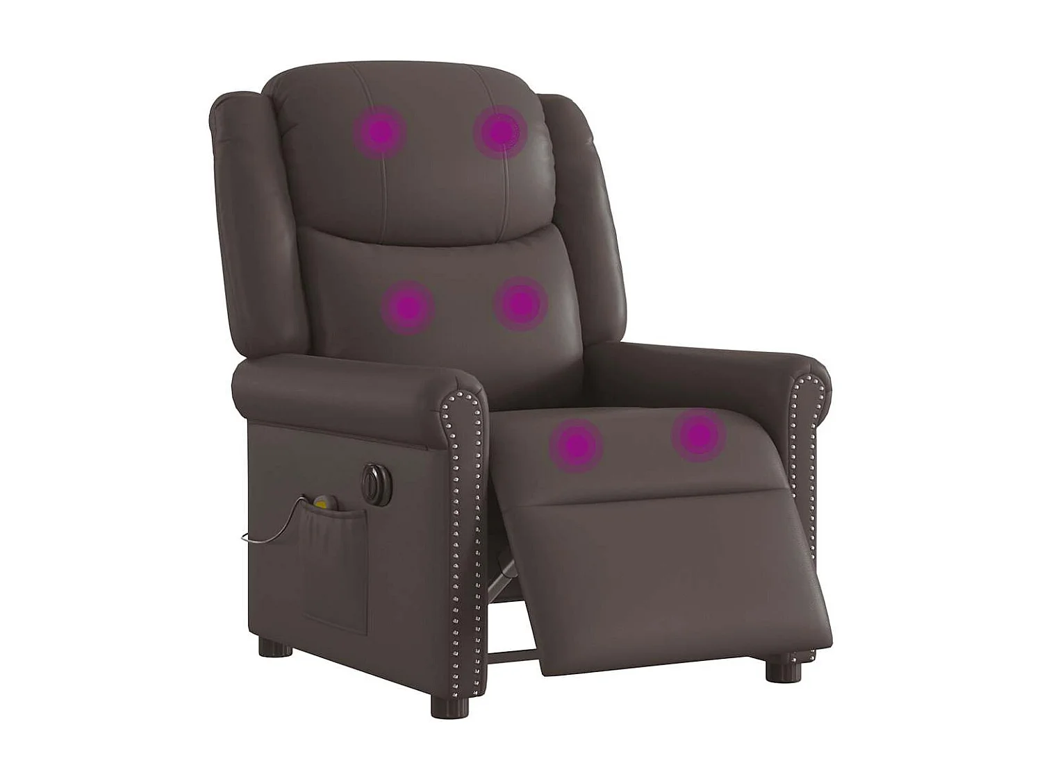 Fauteuil inclinable-Chaise de relax-Fauteuil de Massage électrique marron brillant SHL2463
