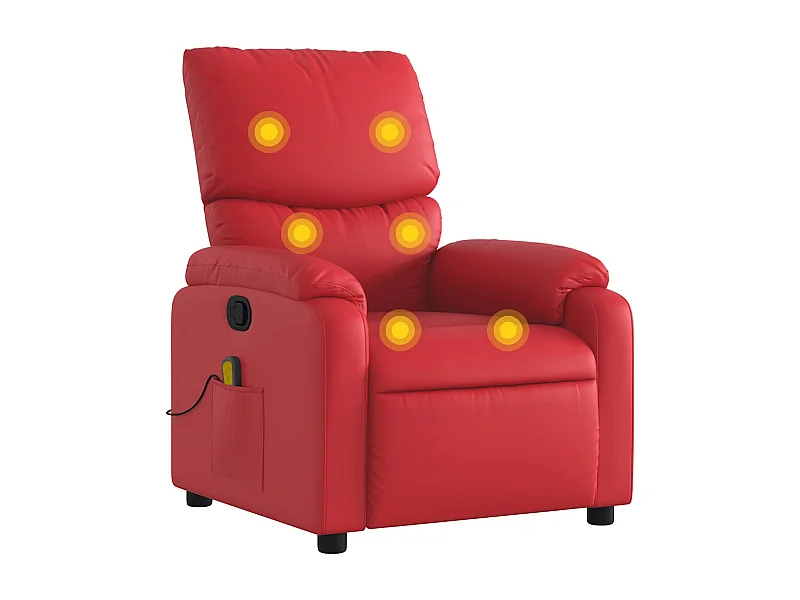 Sillón de salón | Silla | Sillón de masaje reclinable cuero sintético rojo SHL7707