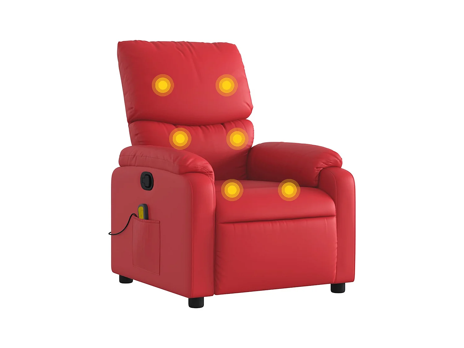 Fauteuil inclinable-Chaise de relax-Fauteuil de Massage rouge similicuir SHL4570