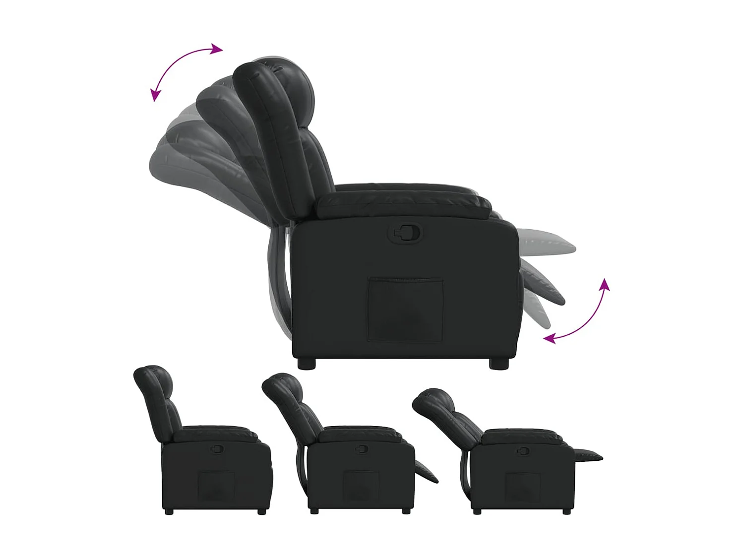 Relaxsessel | Lounge Sessel für Wohnzimmer Schwarz Kunstleder SHL42445