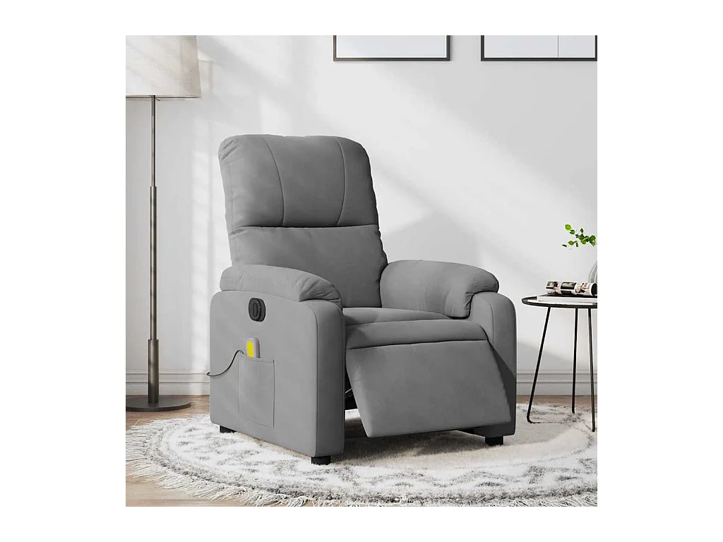 Sillón de relax | Sillón reclinable masaje eléctrico tela microfibra gris oscuro SHL4109
