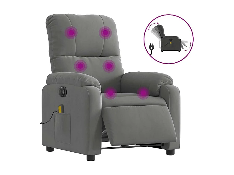 Massagesessel Elektrisch | Relaxsessel indoor Dunkelgrau Mikrofasergewebe SHL17912
