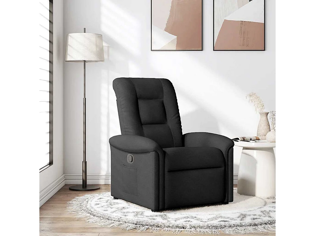 Fauteuil inclinable-Chaise de relax-Fauteuil TV Noir Tissu SHL4715