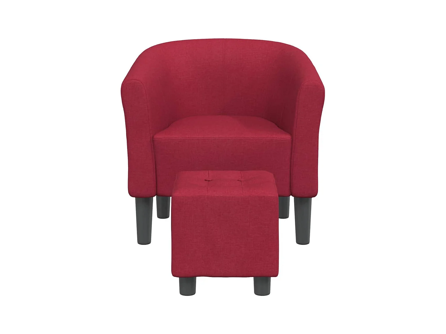 Sillón de salón | Silla de relax con taburete tela rojo tinto SHL4734