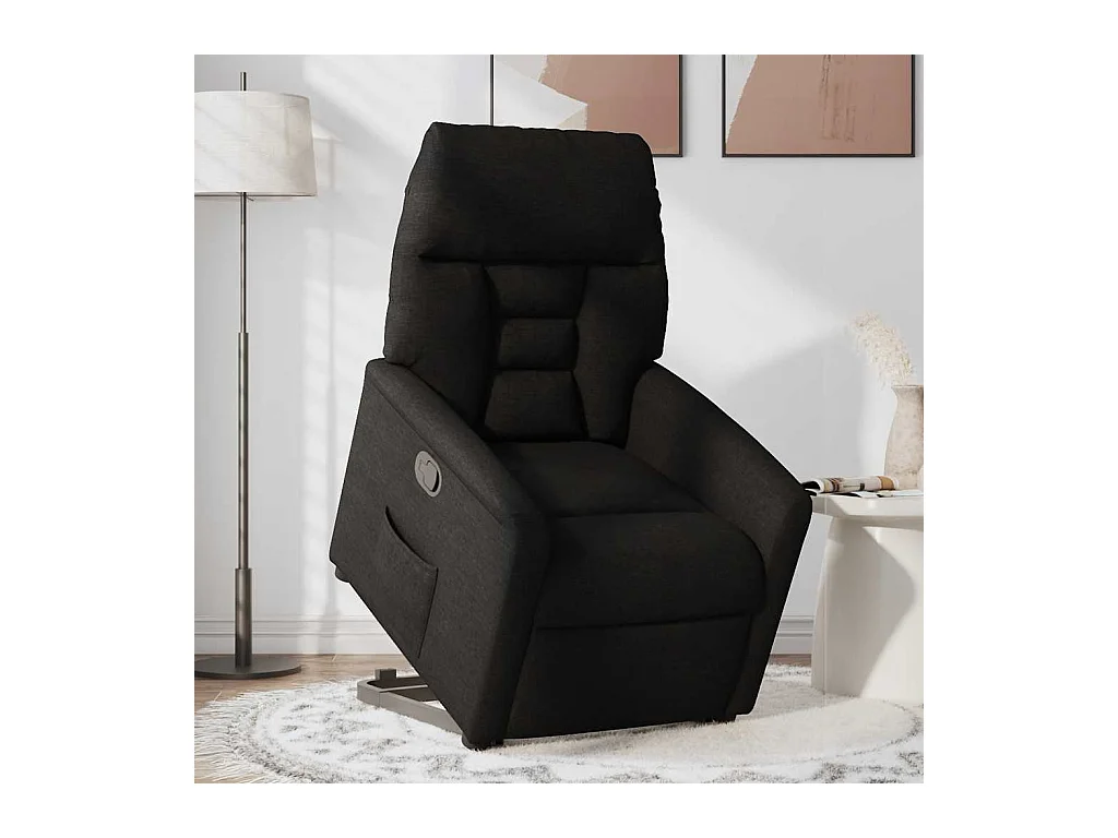 Sillón de relax | Silla | Sillón reclinable elevable tela negro SHL9189