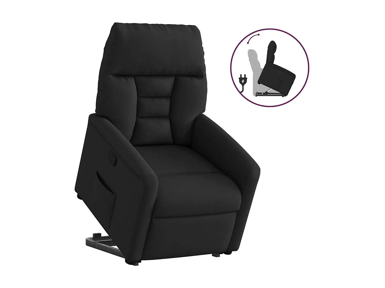 Fauteuil inclinable-Chaise de relax-Fauteuil TV noir tissu SHL1043