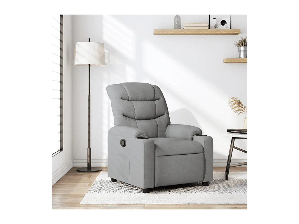 Sillón de relax | Sillón reclinable de tela gris claro SHL4092