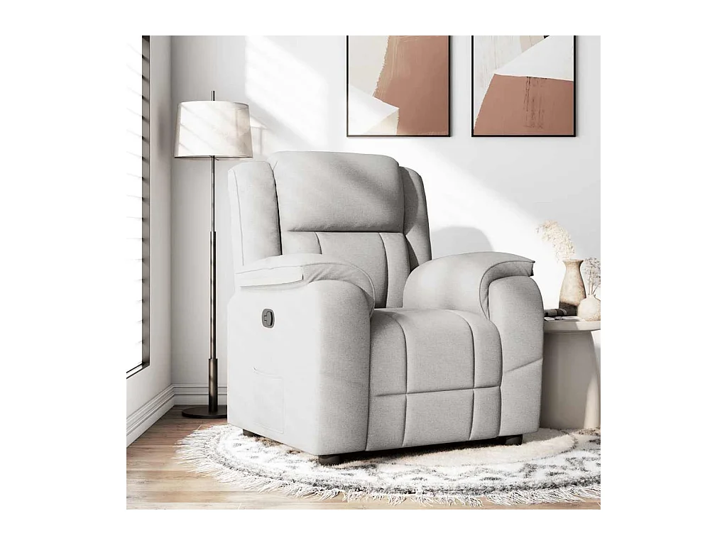 Fauteuil inclinable-Chaise de relax-Fauteuil TV gris nuage tissu SHL3907