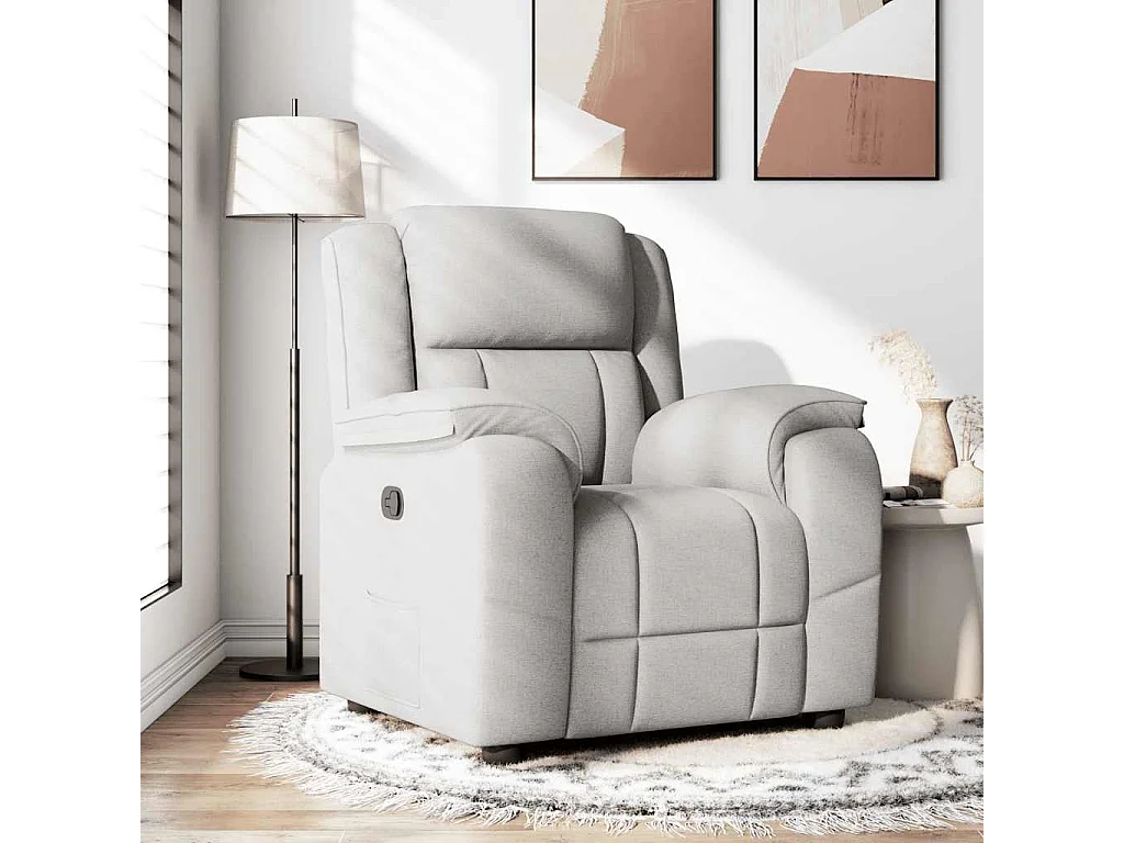 Fauteuil inclinable-Chaise de relax-Fauteuil TV gris nuage tissu SHL3907