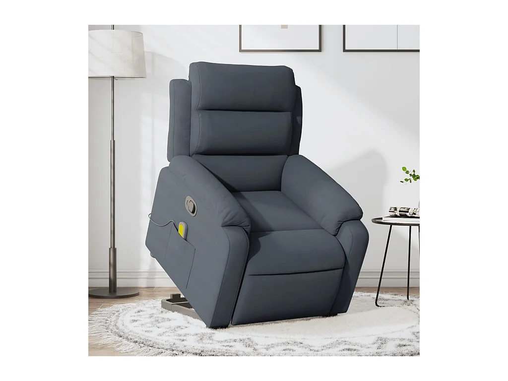 Fauteuil inclinable-Chaise de relax-Fauteuil de Massage Gris foncé Velours SHL1334