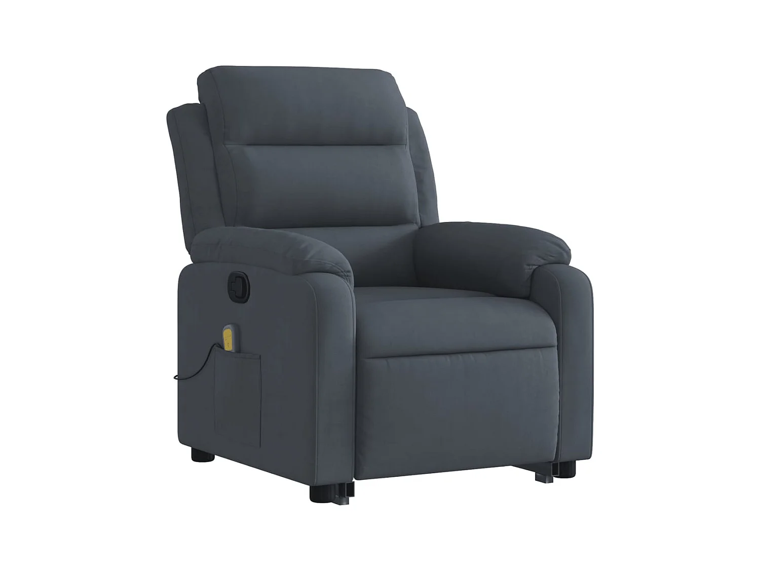 Fauteuil inclinable-Chaise de relax-Fauteuil de Massage Gris foncé Velours SHL1334