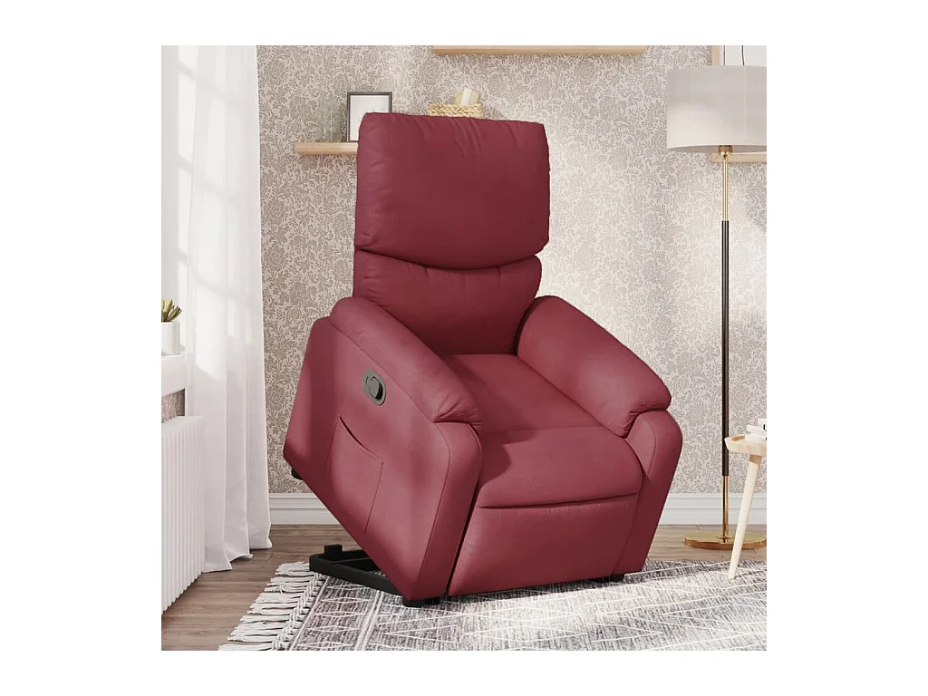 Sillón de relax | Silla | Sillón reclinable elevable tela rojo tinto SHL3958