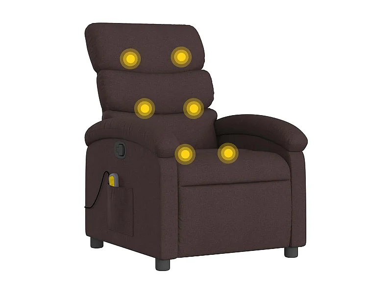 Sillón de salón | Silla | Sillón de masaje reclinable de tela marrón oscuro SHL3777