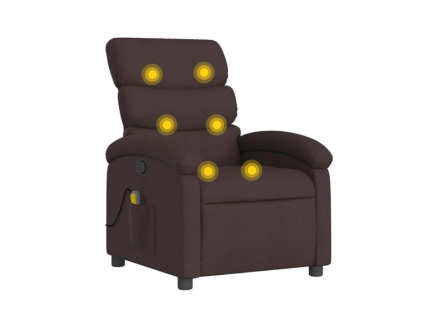 Sillón de salón | Silla | Sillón de masaje reclinable de tela marrón oscuro SHL3777