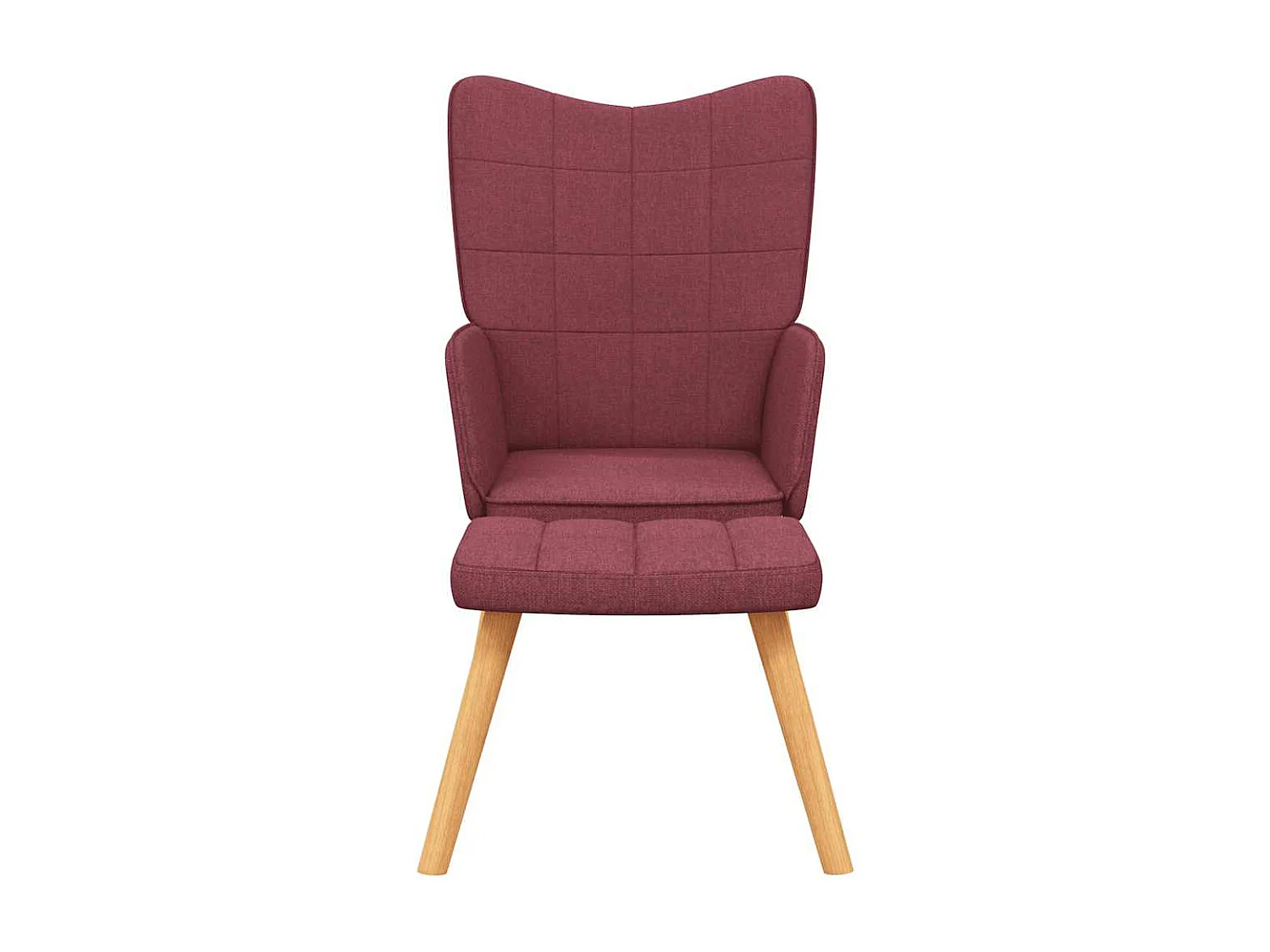 Chaise de relaxation moderne avec tabouret-Fauteuil de Salon Rouge bordeaux Tissu SHL3607
