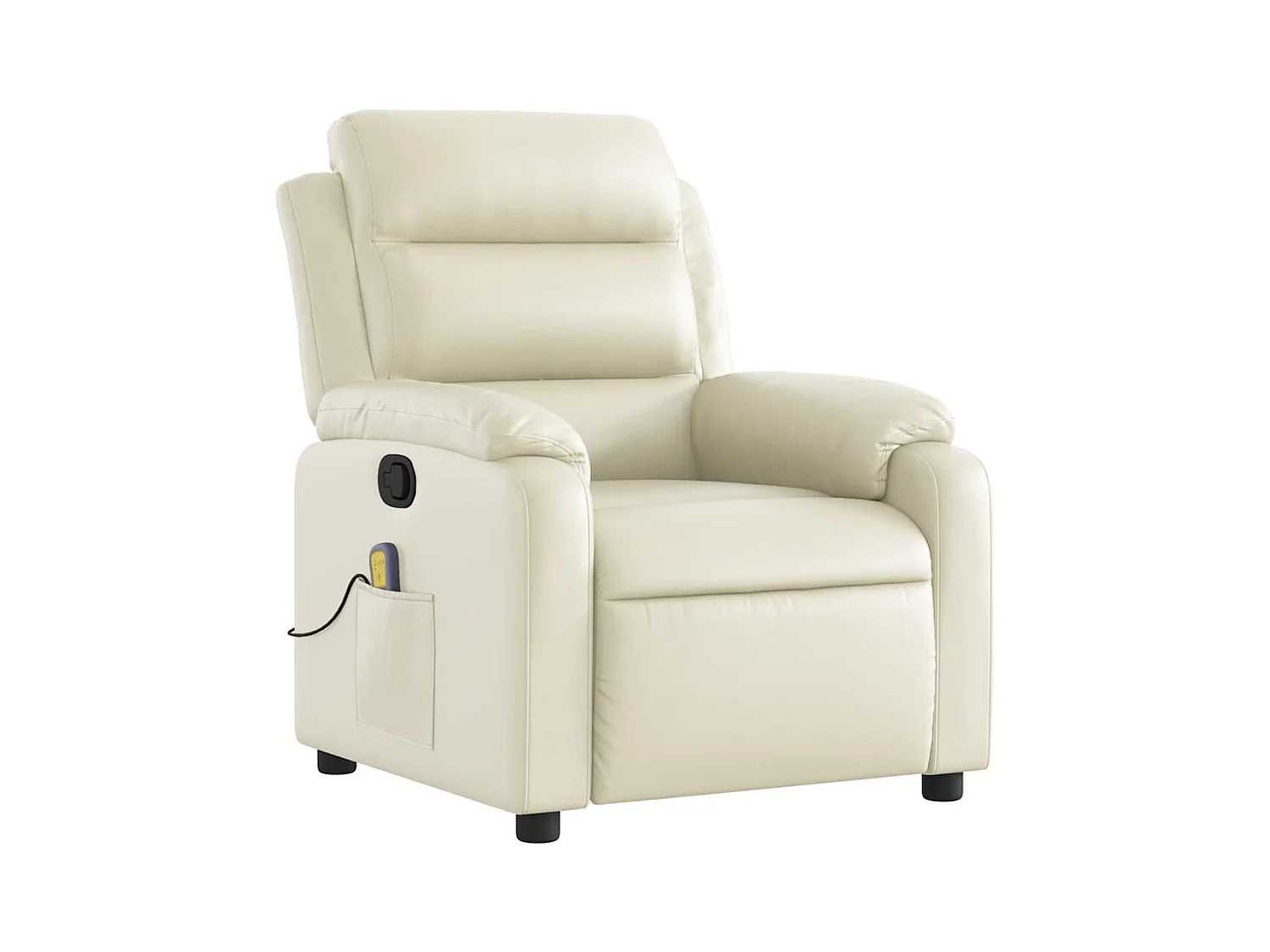 Sillón de relax | Sillón reclinable de masaje cuero sintético crema SHL4379
