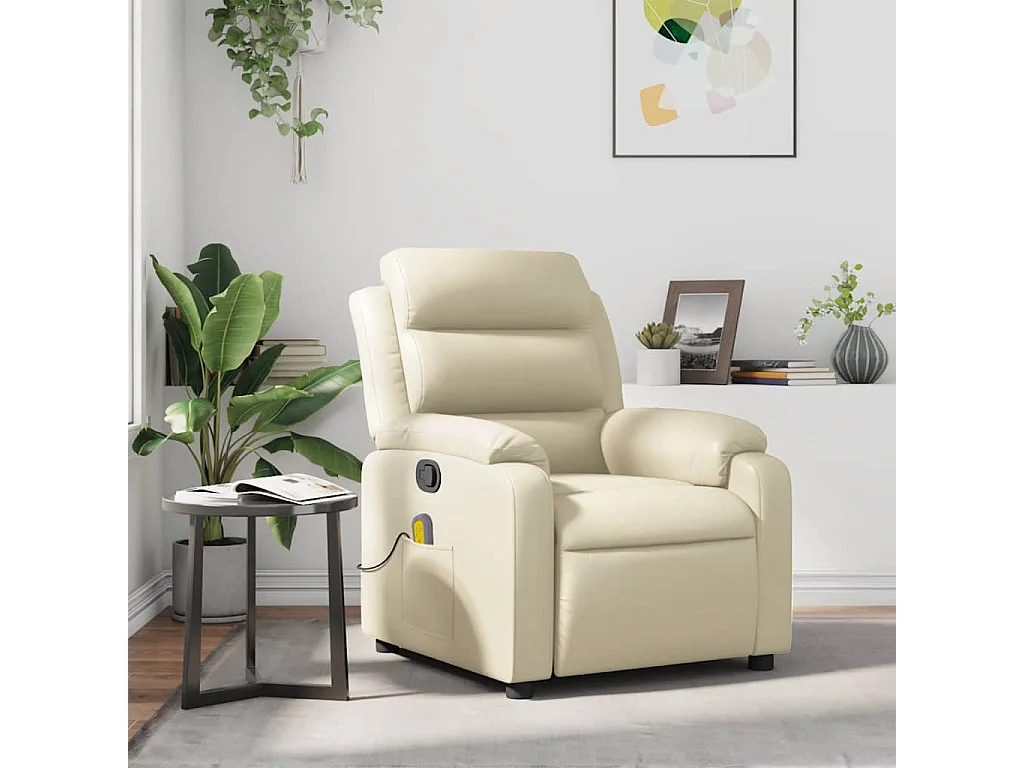 Massagesessel | Relaxsessel Creme Kunstleder SHL38570