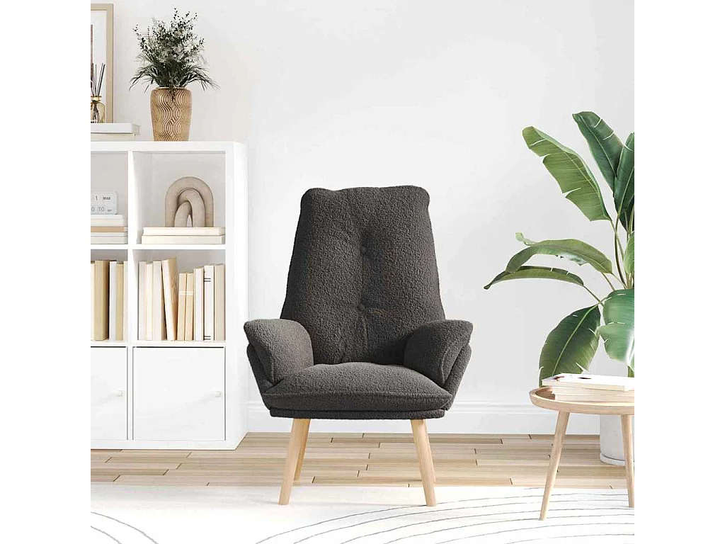 Fauteuil Salon-Chaise de relax Gris foncé 69x74x93 cm tissu SHL4739