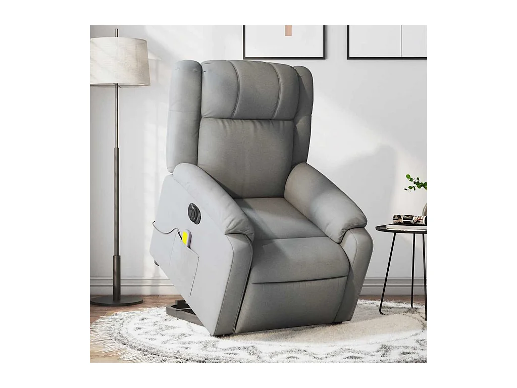 Poltrona elétrica reclinável massagens tecido cinzento-claro SHL234984