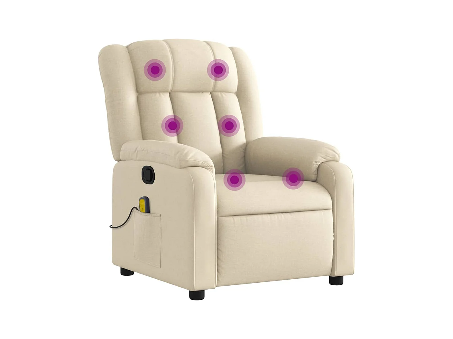 Fauteuil inclinable-Chaise de relax-Fauteuil de Massage crème tissu SHL2011