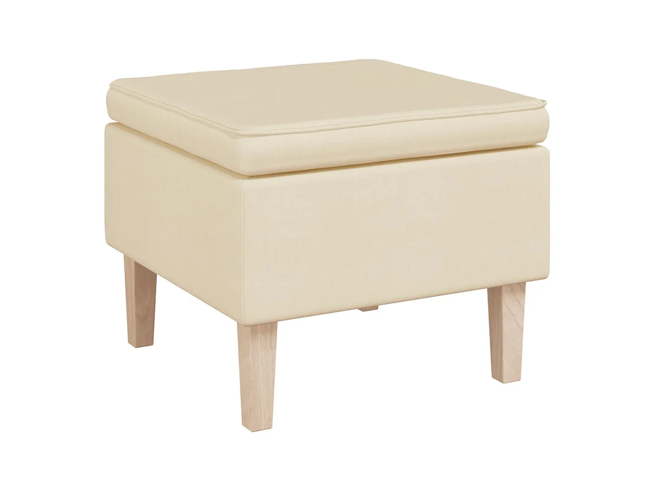 Sillón de salón con patas mecedoras y taburete de tela color crema SHL6904