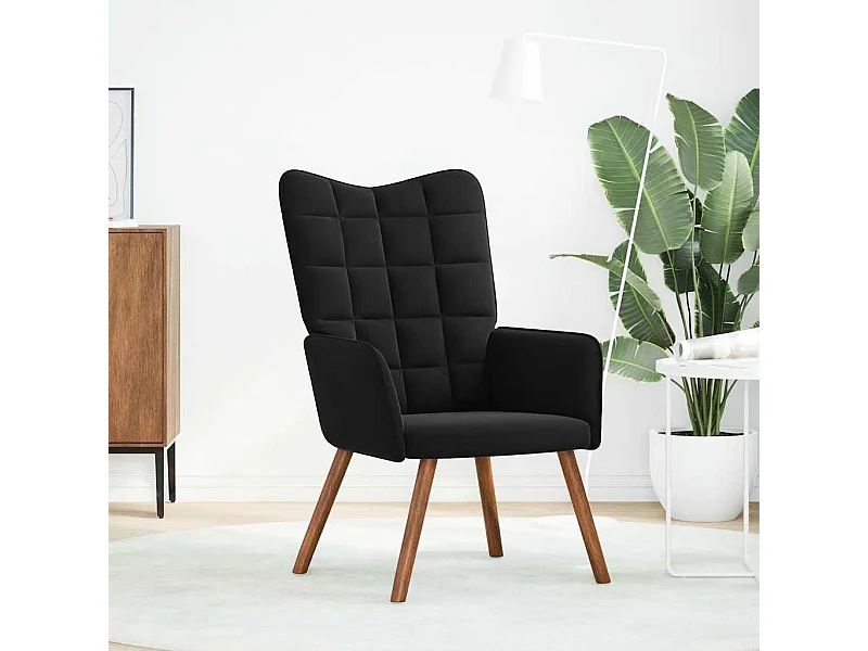 Sillón de relax | Silla de relax de terciopelo negro SHL4602