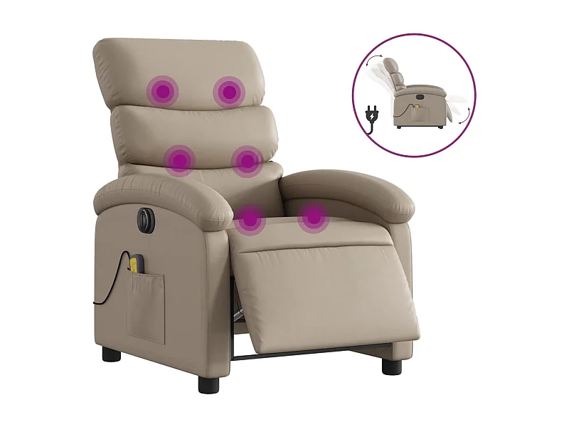 Fauteuil inclinable électrique-Fauteuil de massage pour Salon cappuccino similicuir SHL2206