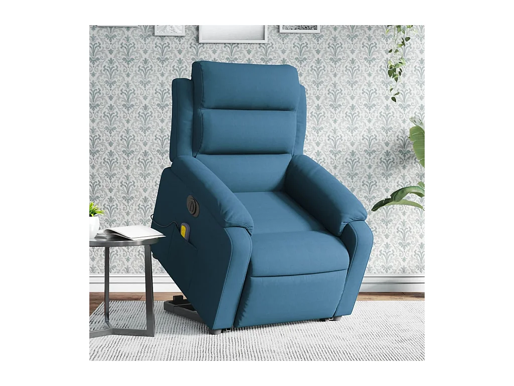 Sillón de relax | Sillón reclinable de masaje eléctrico elevable terciopelo azul SHL7798