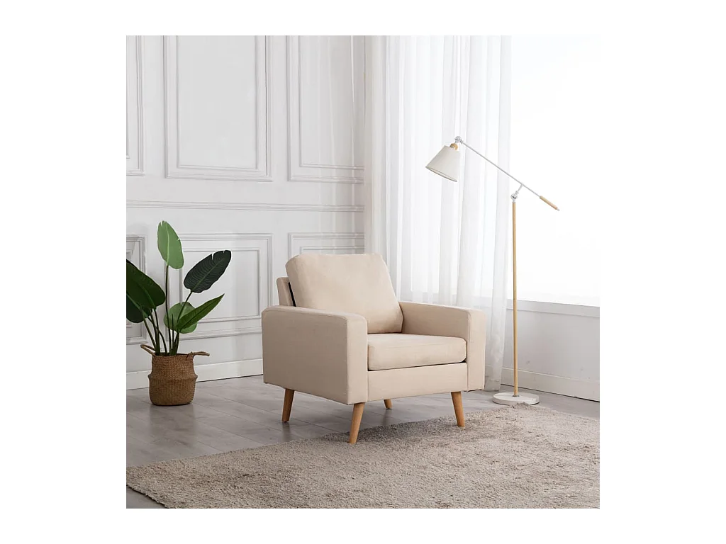 Sillón de salón | Silla de relax | Sillón de tela color crema SHL6913