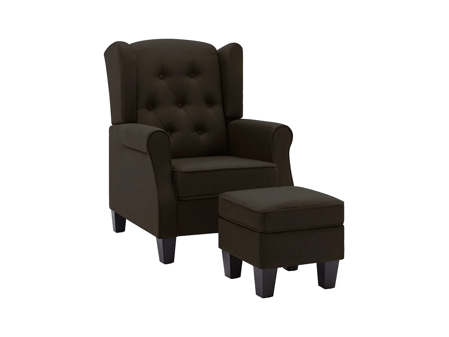 Fauteuil salon-Chaise de relax-Fauteuil avec repose-pied Marron foncé Tissu SHL1134