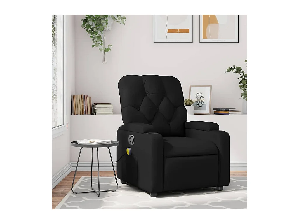 Fauteuil inclinable-Chaise de relax-Fauteuil de Massage noir similicuir SHL900