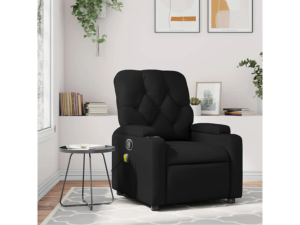 Massage-Relaxsessel | Lounge Sessel indoor Kunstleder Schwarz SHL13450