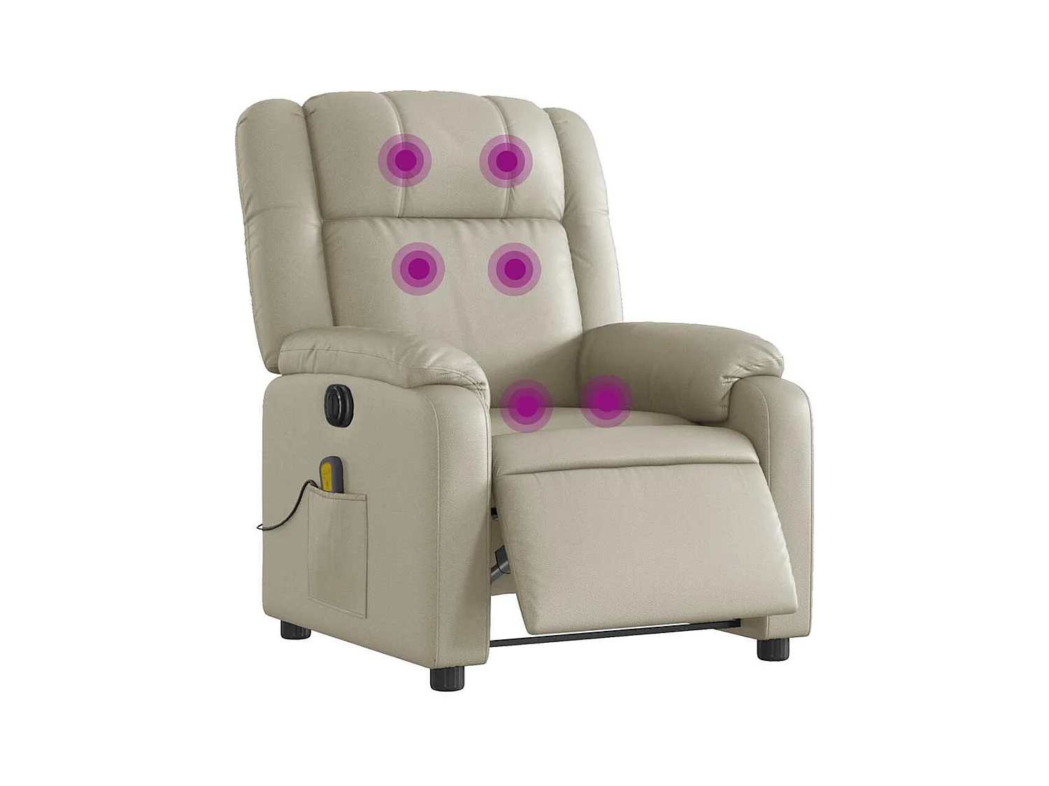 Sillón de salón | Silla | Sillón de masaje reclinable eléctrico cuero sintético crema SHL9612