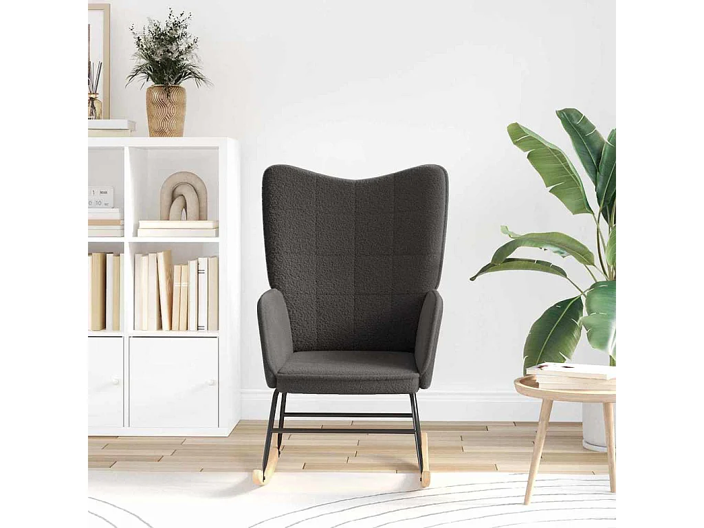 Fauteuil Salon-Chaise de relax Gris foncé 61x78x98 cm tissu SHL3340