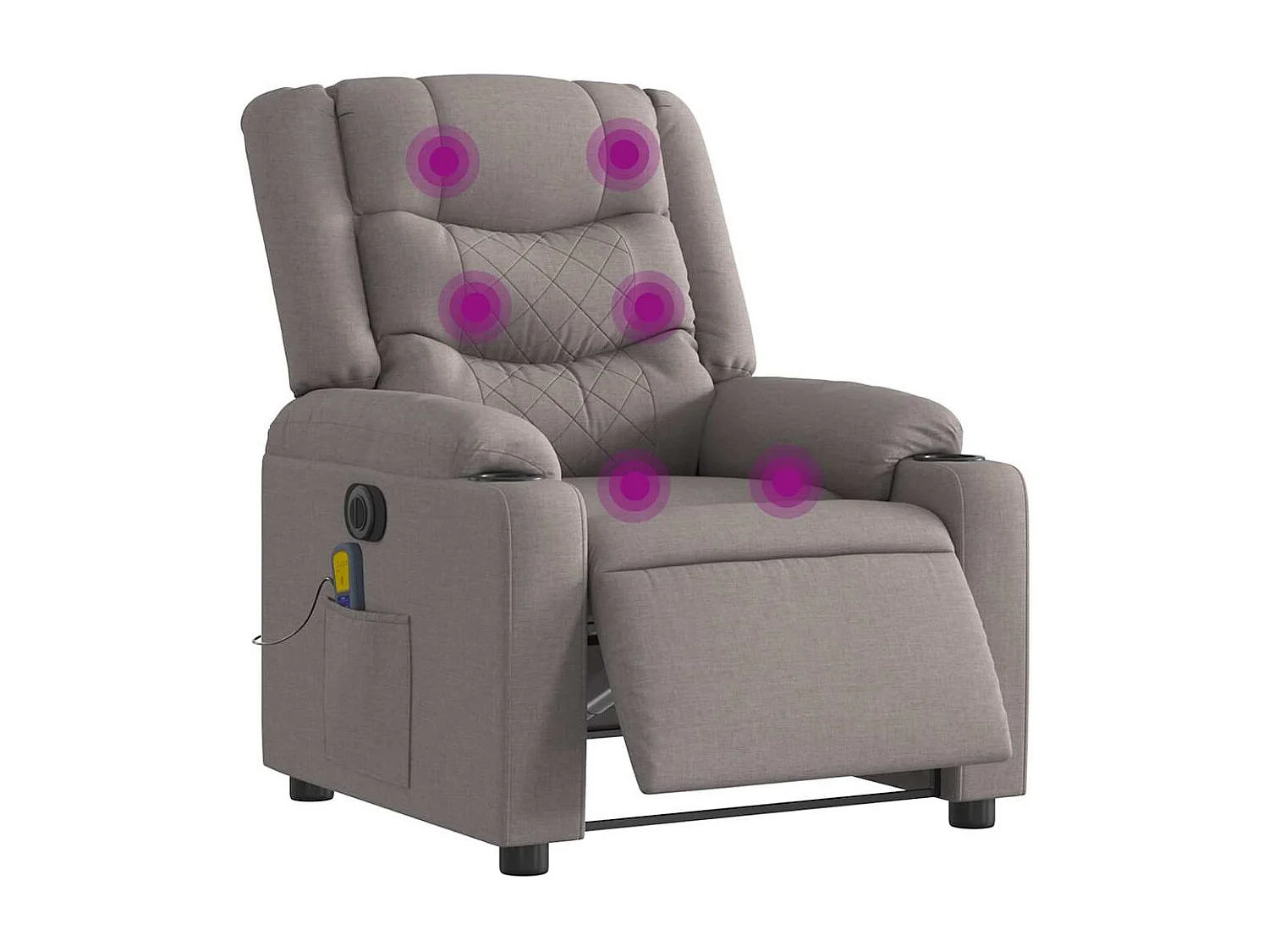 Fauteuil inclinable électrique-Fauteuil de massage de Salon Taupe Tissu SHL2231