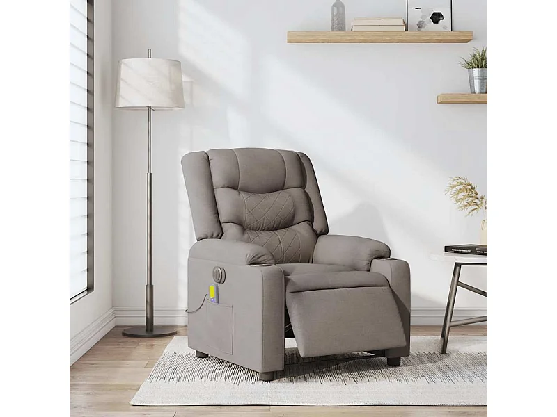 Fauteuil inclinable électrique-Fauteuil de massage de Salon Taupe Tissu SHL2231