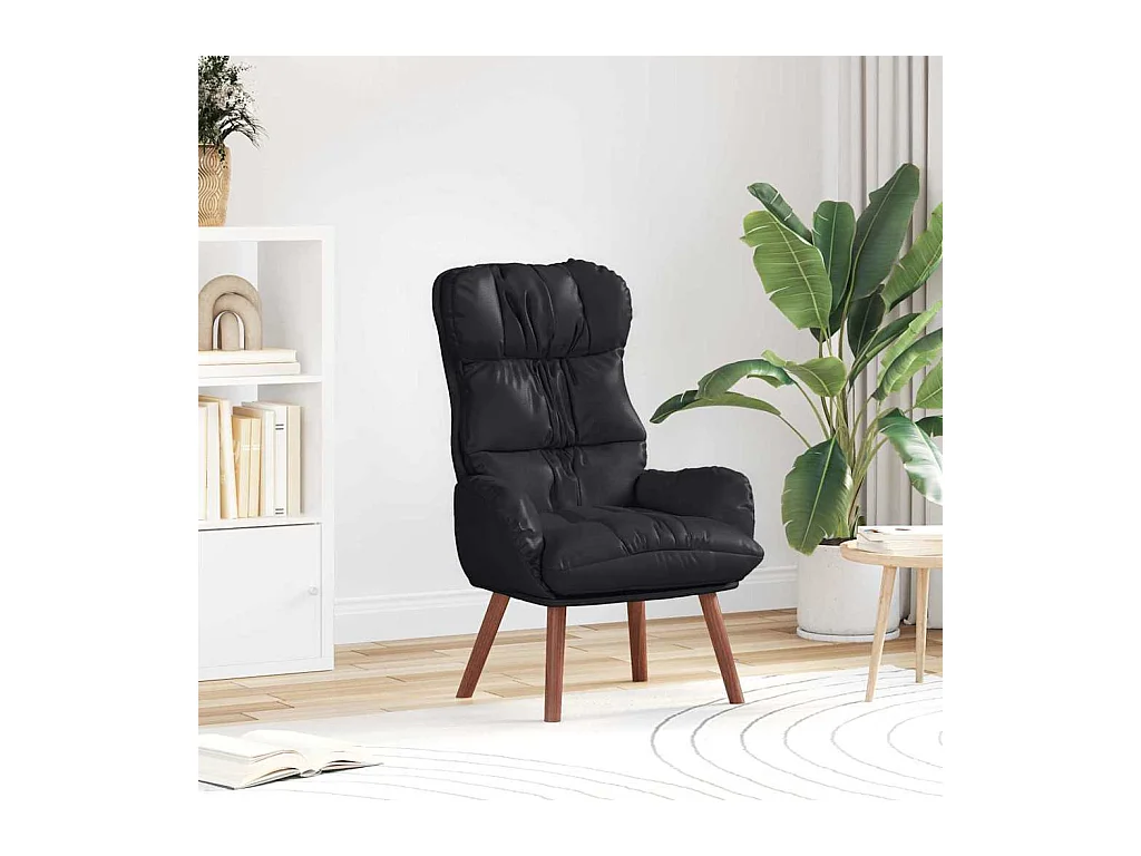 Poltrona | Cadeira de Sala | Cadeira Relaxante Preto 69x74x93 cm Couro sintético SHL744768