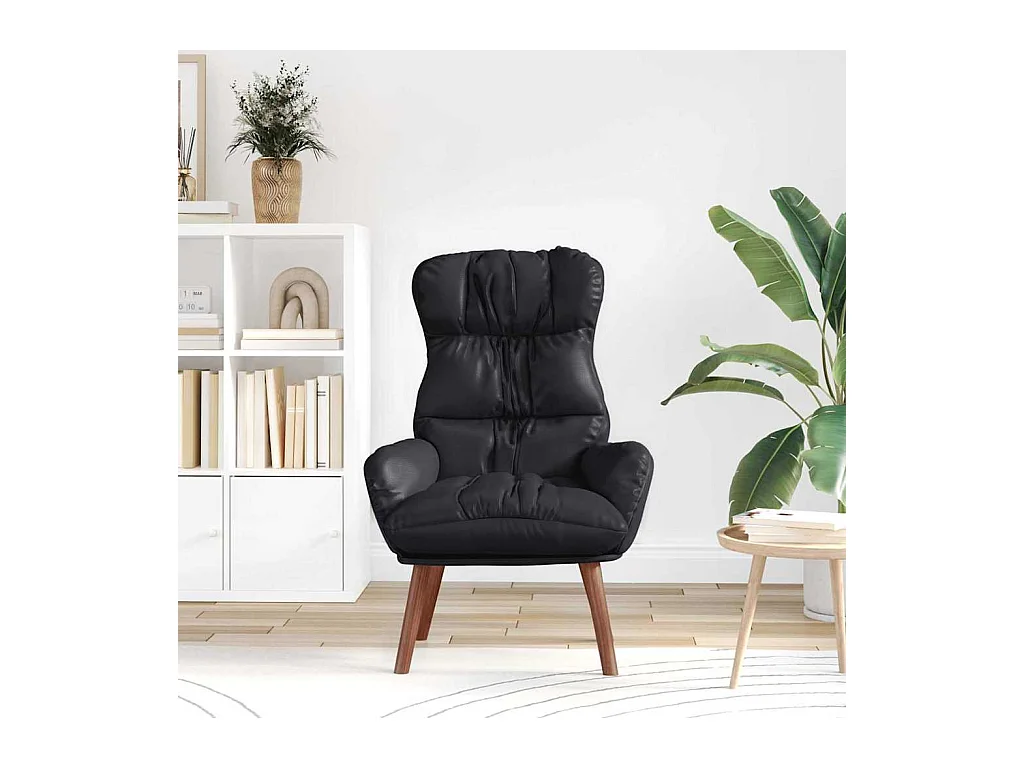 Sillón de relax | Silla Relax | Sillón de salón Negro 69x74x93 cm Cuero sintético SHL4035
