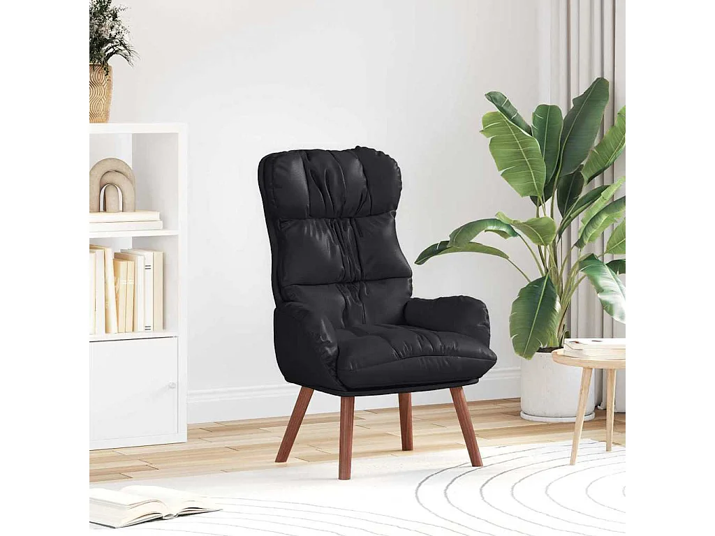 Sillón de relax | Silla Relax | Sillón de salón Negro 69x74x93 cm Cuero sintético SHL4035