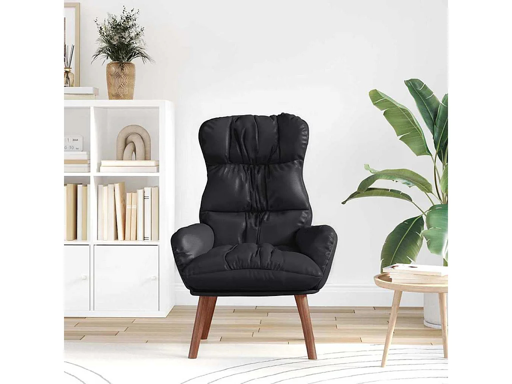 Sillón de relax | Silla Relax | Sillón de salón Negro 69x74x93 cm Cuero sintético SHL4035