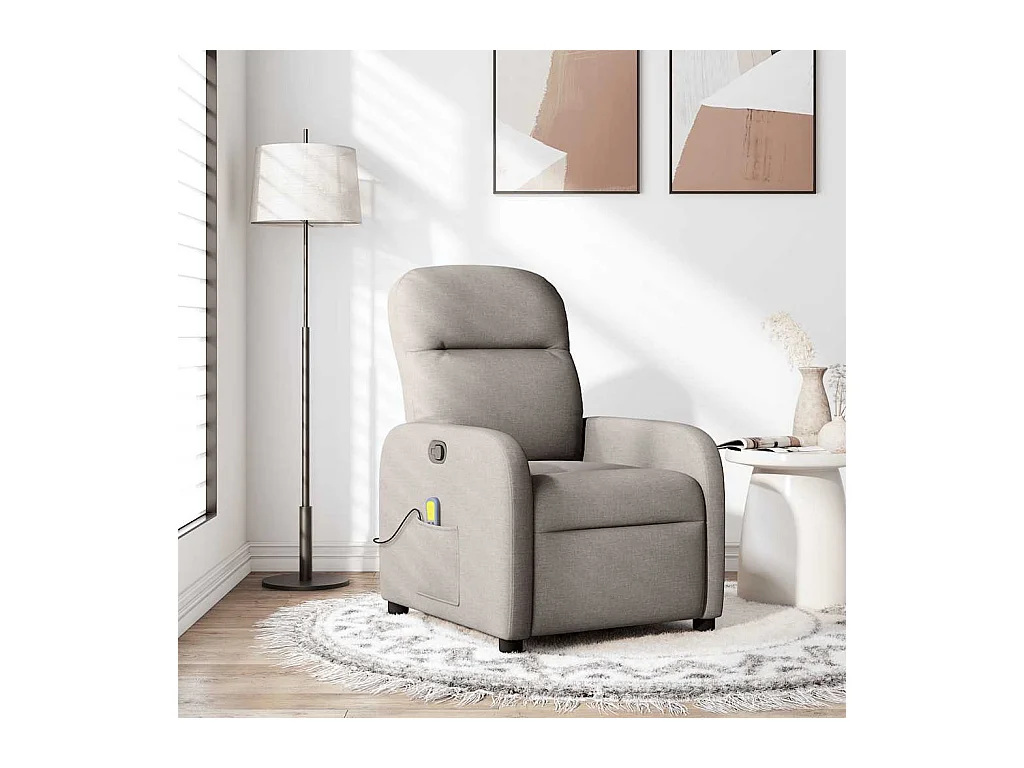 Sillón de salón | Silla | Sillón de masaje reclinable de tela gris taupé SHL2271