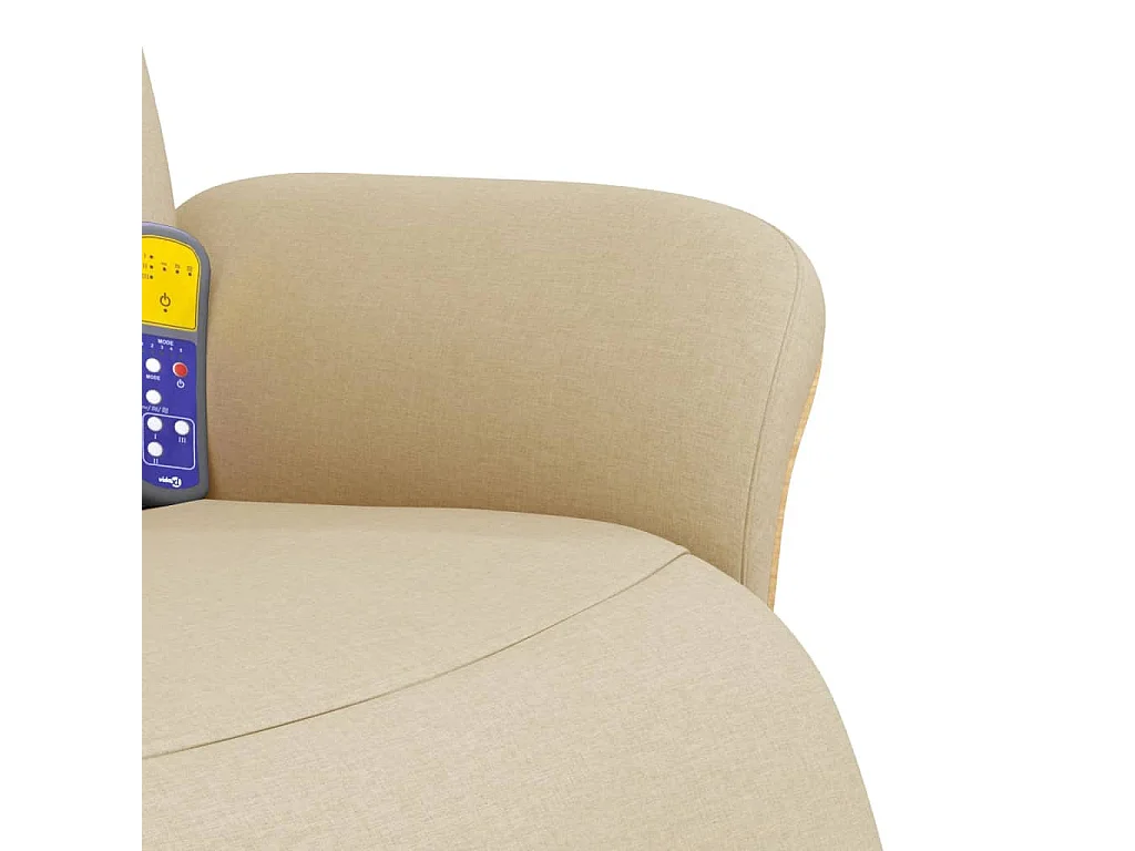 Sillón de relax | Sillón reclinable de masaje con reposapiés tela color crema SHL6835